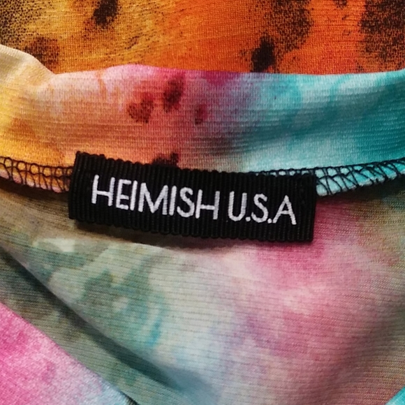 Heimish Orange Tie Dye V Neck Top Sz 1X - Picture 6 of 7